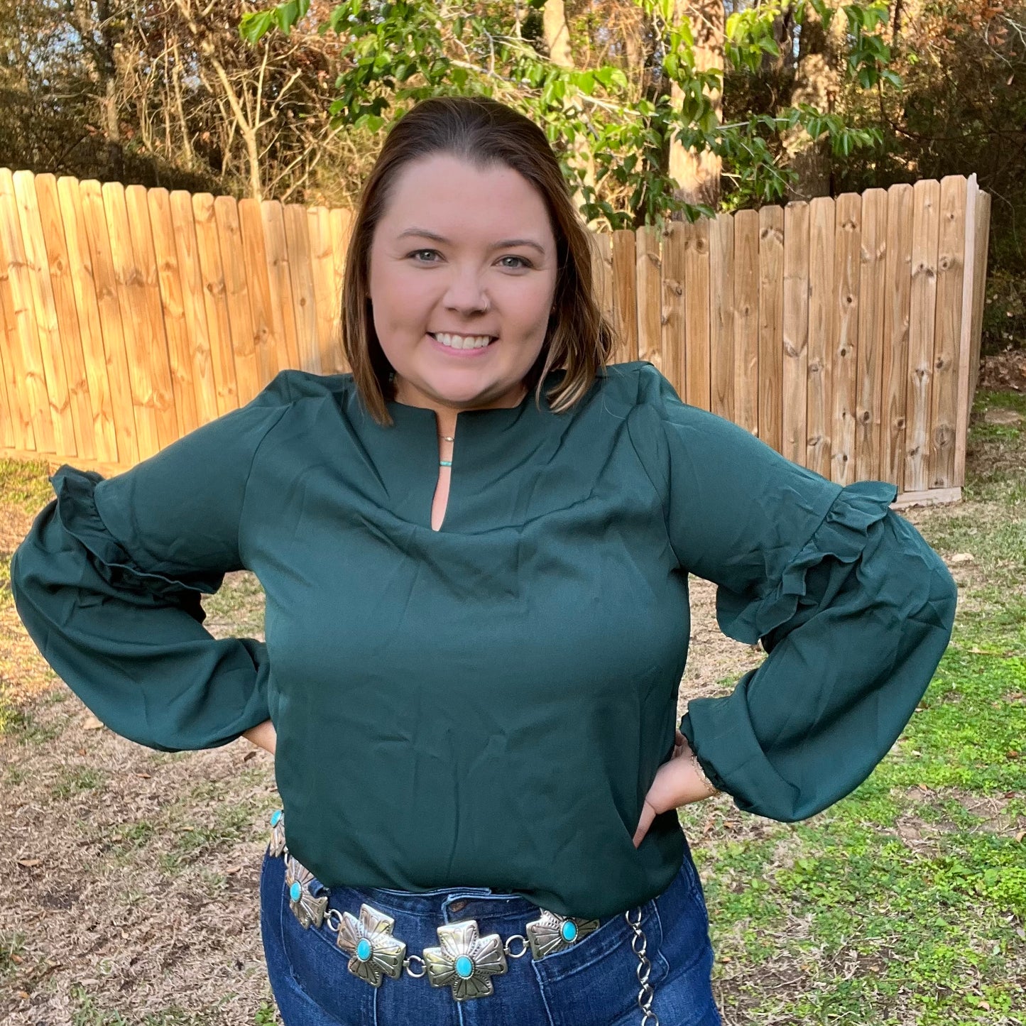 Too Cute Teal Blouse