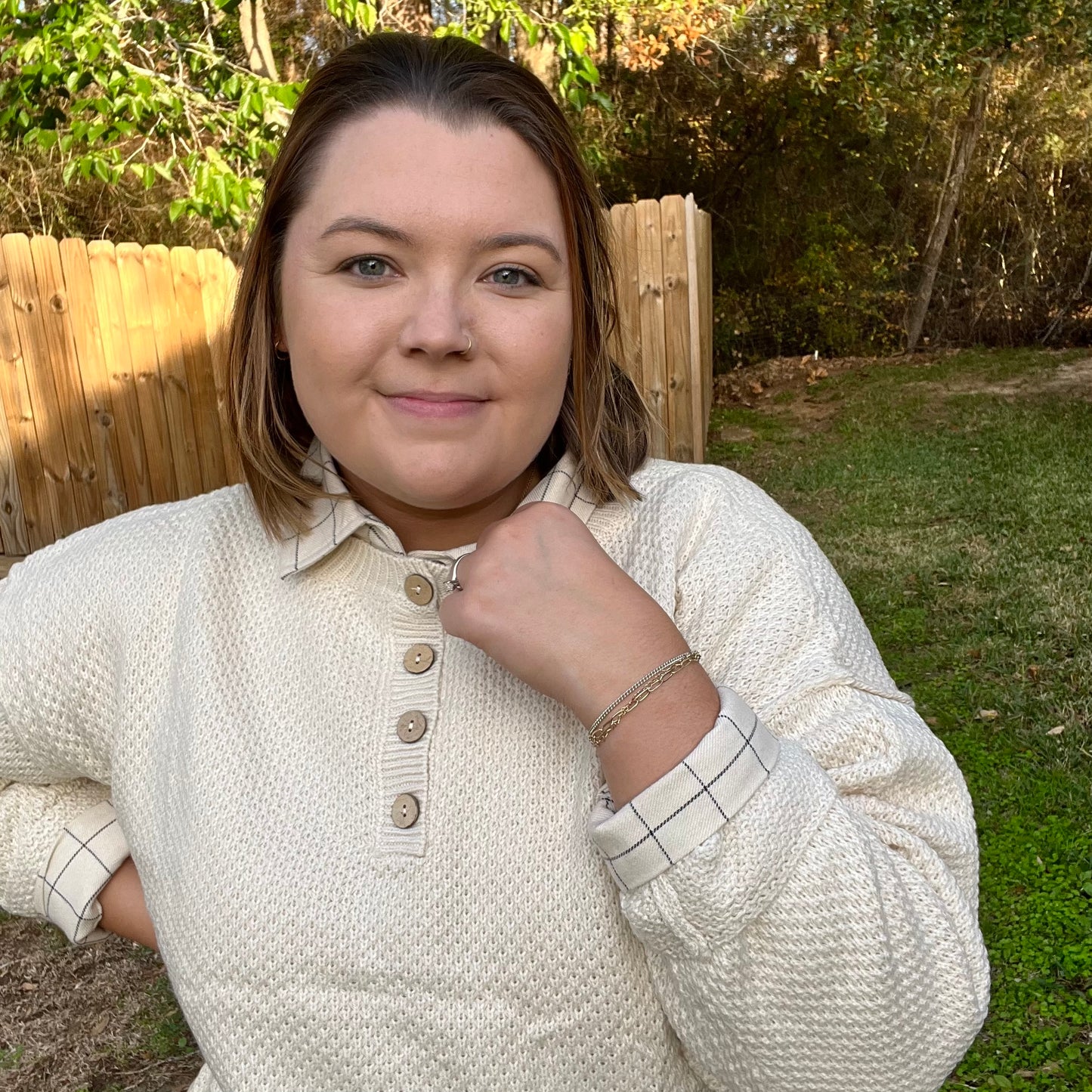 Cozy Half Buttoned Sweater