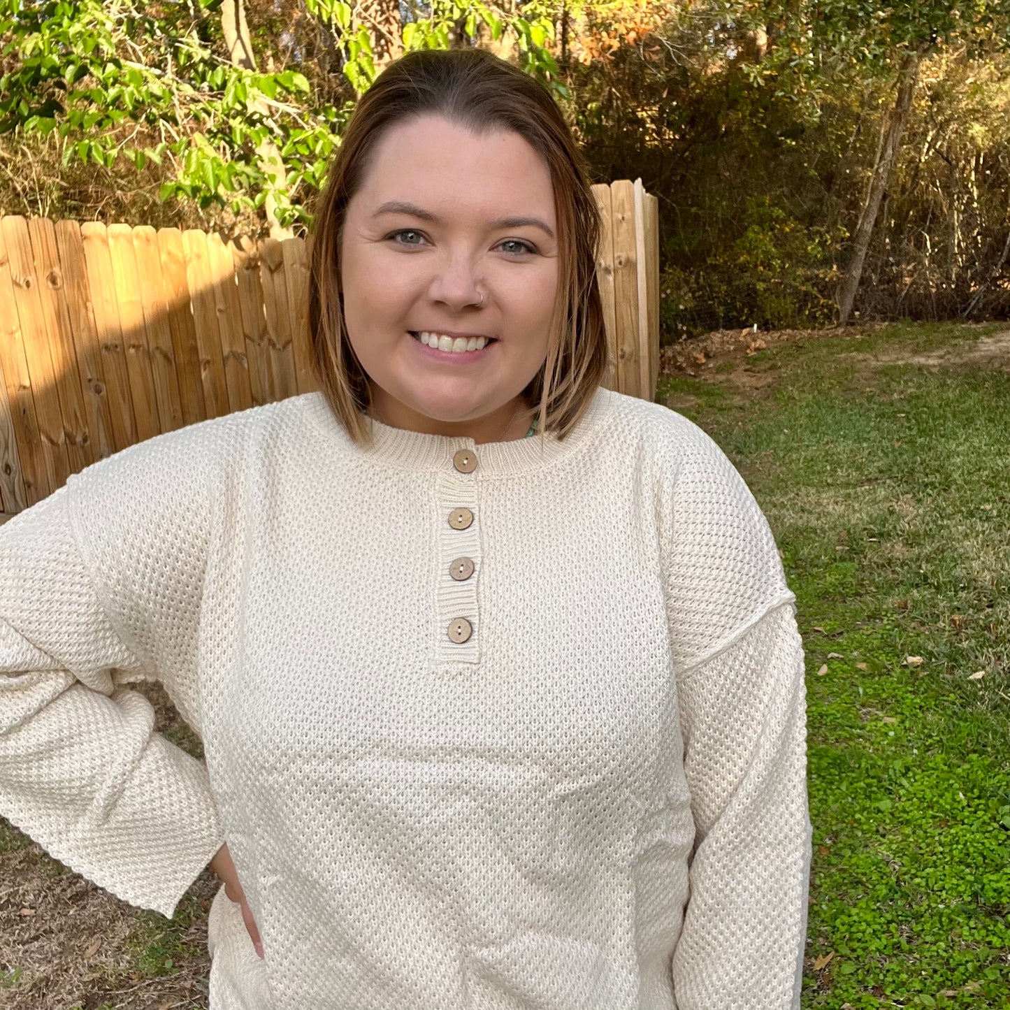 Cozy Half Buttoned Sweater