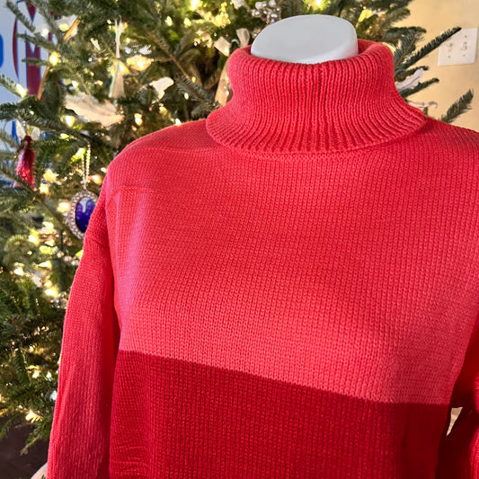 Lucy Color Blocked Mock Neck Sweater