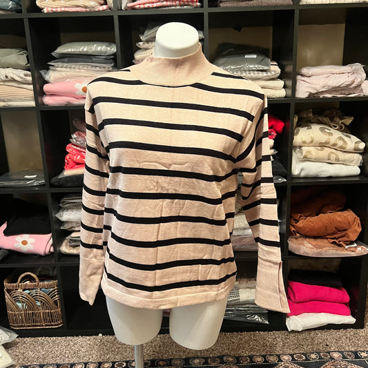 Stripe bell sleeve sweater