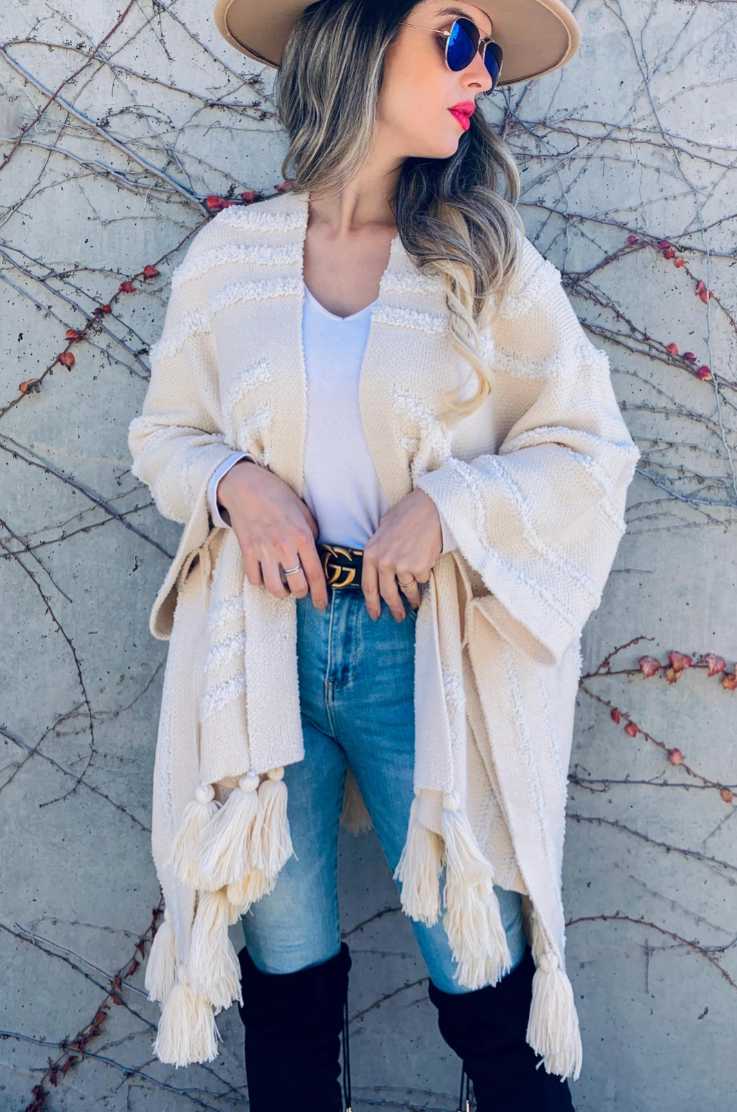 Chunky Tassel Knit Cardigan